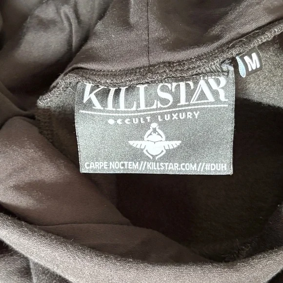 Killstar Black High Low Hoodie Cape Cloak Dress Tunic - Picture 9 of 15